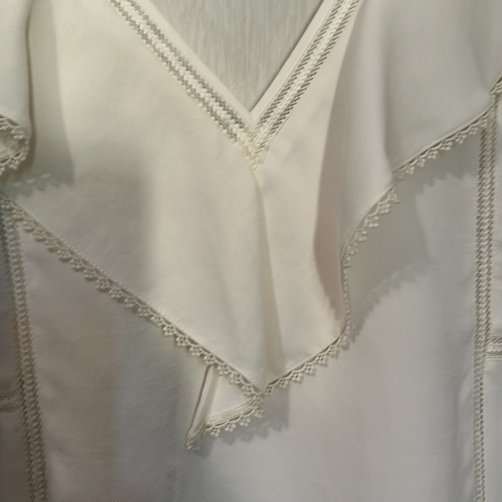 Sezane White Ruffle Sleeve Blouse NWT - Picture 9 of 10